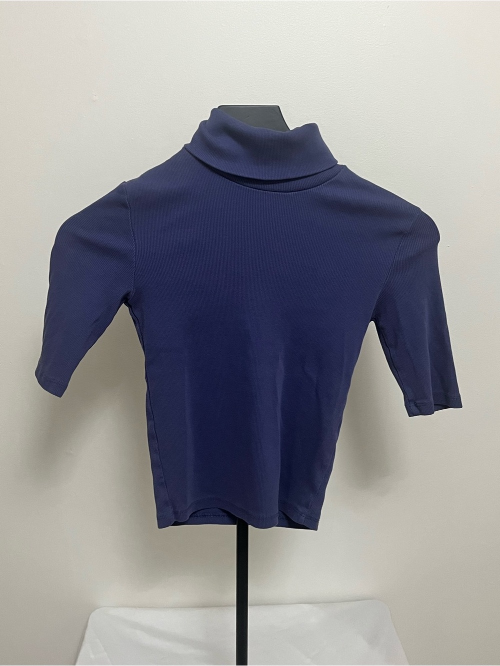 Zara blue/purple Short-Sleeve Turtleneck Top